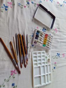 Paint Brushes Set Of10,Camel Artist Colour,Palette