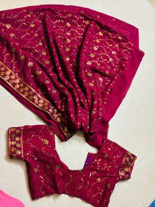 Elegant Embroidered Saree