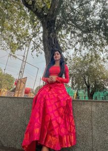 Beautiful Red Half Saaree