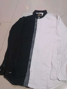 Two-Tone Long Sleeve Button Down