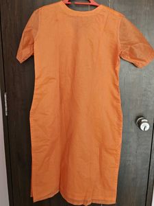 Orange Embroidered Kurti
