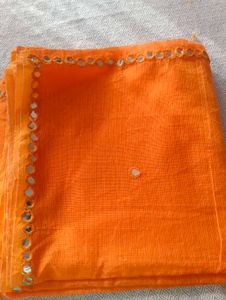 Orange Decorative Fabric with Mirror Detail