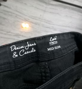 Mid Slim Fit Jeans In Charcoal Black