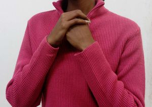 Pink Cropped Zip-Up Sweater