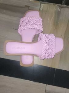 Primark baby pink Woven Slides