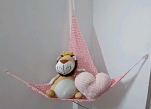 Pink Crochet Handmade Toy Hammock