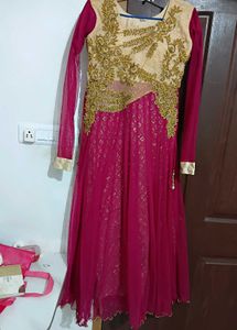 Elegant Pink & Gold Anarkali