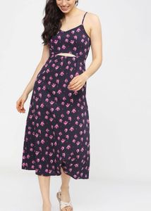 Tokyo Talkies Floral Crepe Empire Midi Dress