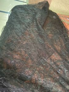 black net embroidery saree’s