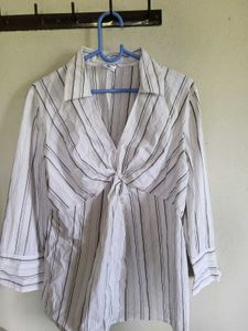 Striped Button-Down Top