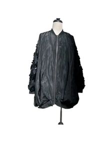 Black oversized bomber jacket