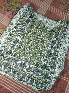 Green Printed Kurta