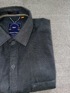 Combo Of Dark Gray Button-Down Shirt And Pent