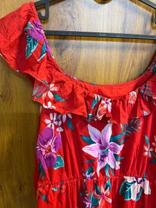 Floral Red Dress