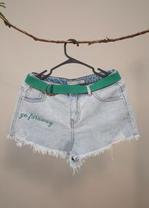 Denim Shorts with Belt