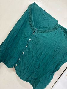 Green Button-Down Top