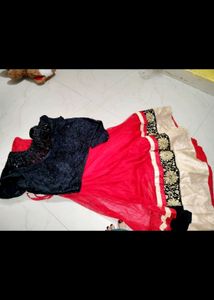 Red &amp; Black Lehenga Choli Set