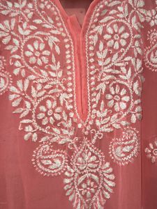 Georgette Pink Chikankari set