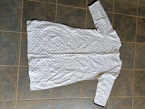 White Printed Straight Kurta