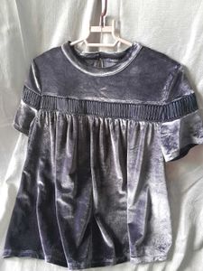Dark Purple Velvet Tunic Top