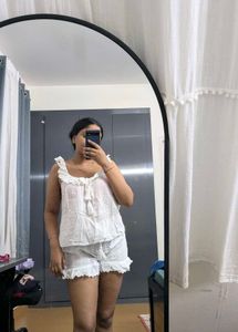Nightsuit White Lace Trim