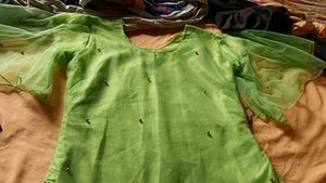 Green Tunic with Gold Beading