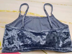 (1200)Blue Velvet Cami Top