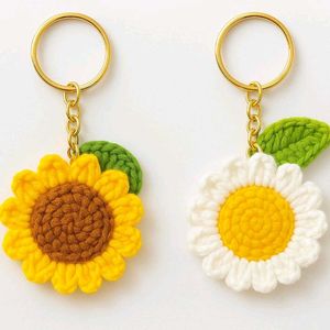 Crochet Sunflower&amp; Daisy Keychains