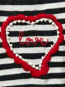 H&amp;M Striped Tshirt With A Heart