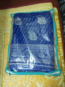 Blue Printed Saree