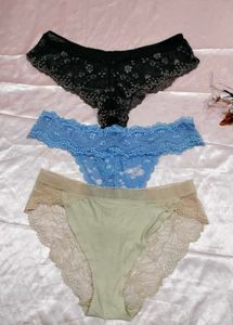 Lace Thong Panties - Set of 3