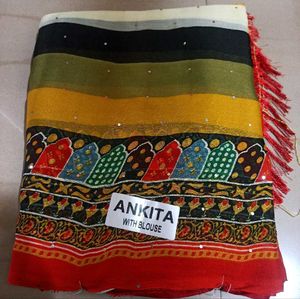 Elegant Striped Saree