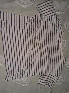 Striped Oversized Cropped Tshirt