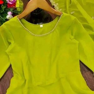 Lime Green Anarkali Suit