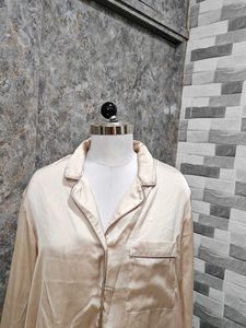 Silky Champagne Pajama Top