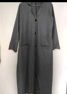 Gray Herringbone Duster