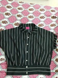 Striped Button-Down Top