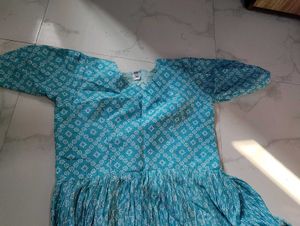 Elegant Blue Printed Dress