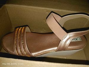 Rose Gold Platform Wedge Sandals