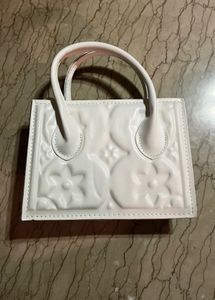 White Floral Handbag