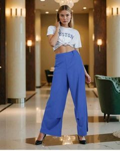 Stylish Blue Wide Leg Pants