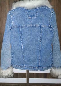 Denim Jacket with Faux Fur