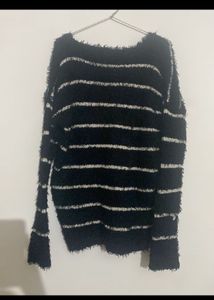 Striped Fuzzy Knit Sweater