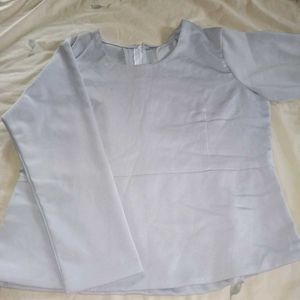 Light Blue Peplum Top