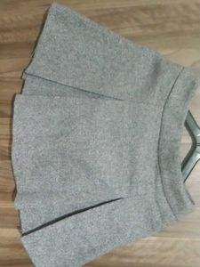 Gray Pleated Mini Skirt