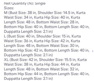 Bridal Heavy Kurta Pant Dupatta Set M Size