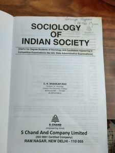 Sociology Of Indian Society By CN Shankar Rao