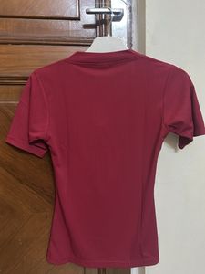 Maroon Square Neck Top