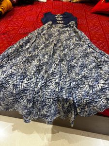Embroidered Blue Choli Set
