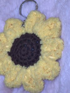 Crochet Sunflower Keychain